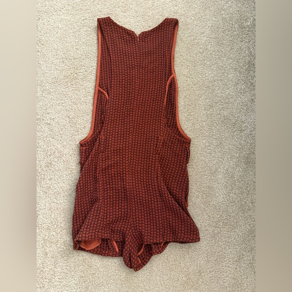 Free people size 12 orange overalls romper - Picture 3 of 3